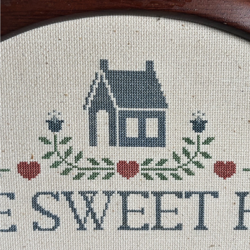 Vintage Cross-Stitch “Home Sweet Home”  Arched Wooden Framed Kitchen/Entry Piece - Picture 6 of 14
